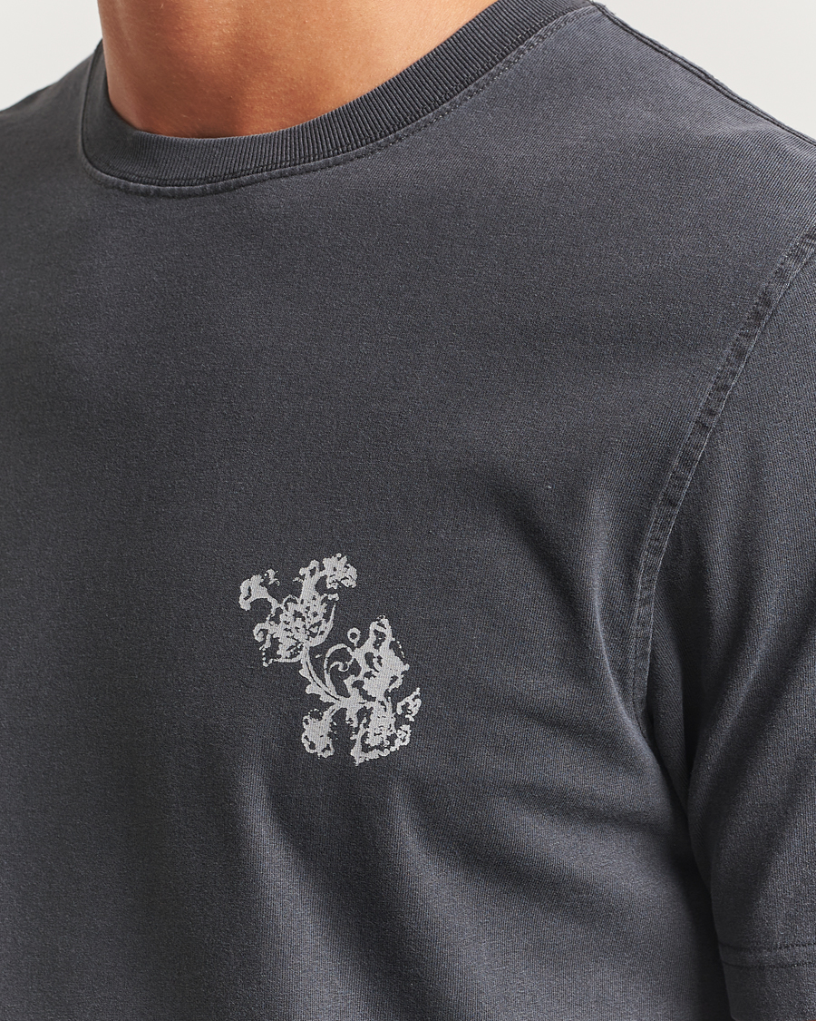 Heren | T-shirts | Samsøe Samsøe | Phil Printed Crew Neck T-Shirt Washed Black