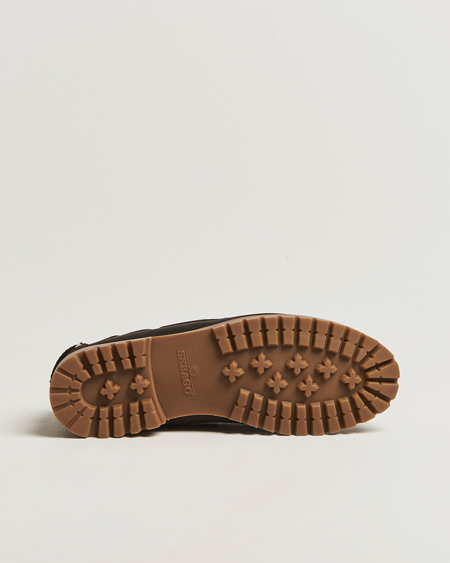 Heren | Instappers | Sebago | Acadia Waxed Suede Loafer Dark Brown