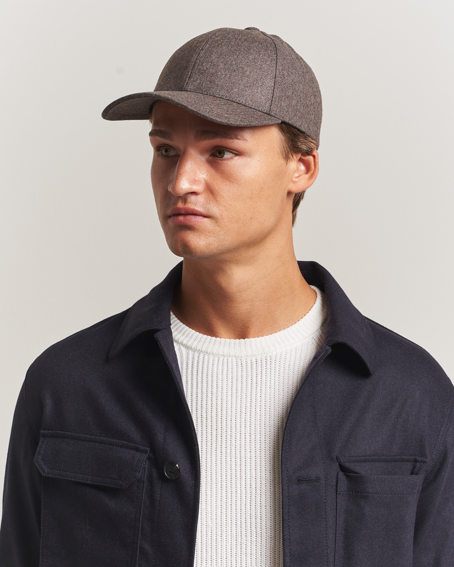 Heren | Hoeden en petten | Varsity Headwear | Flannel Baseball Cap Taupe Brown