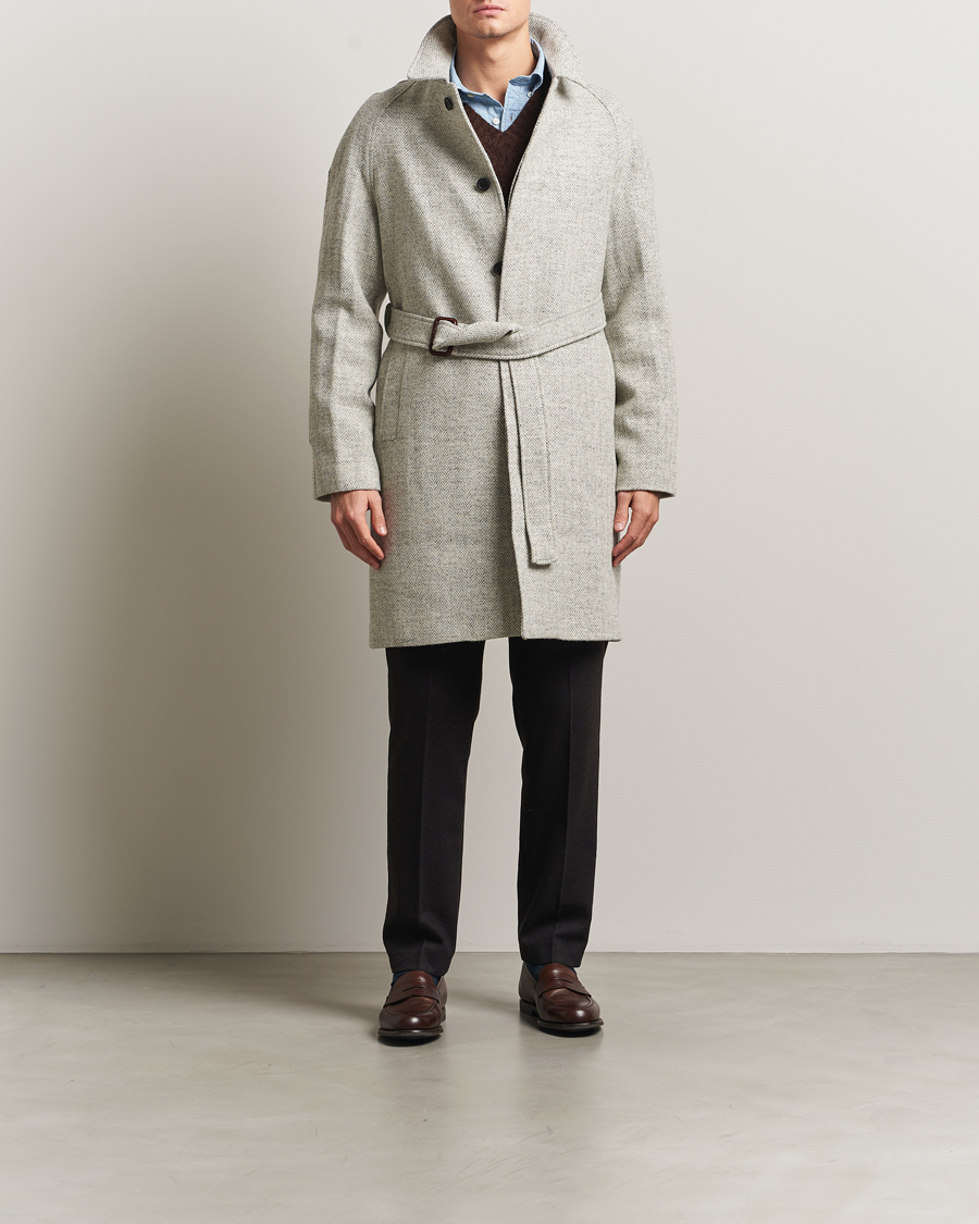 Heren | Jassen | Walker Slater | Watson Harris Tweed Herringbone Coat Light Grey
