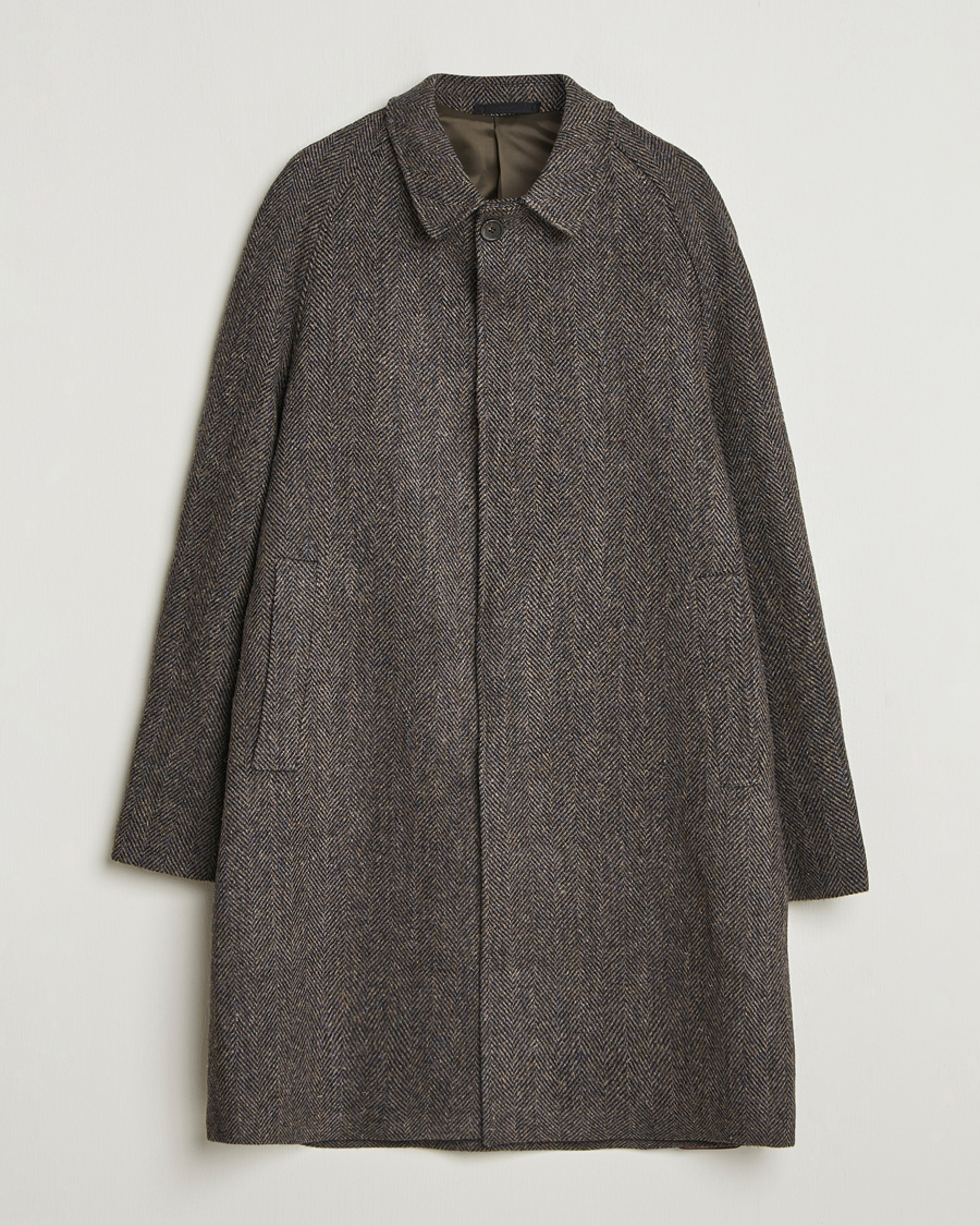 Heren | Jassen | Walker Slater | Watson Harris Tweed Herringbone Coat Dark Brown