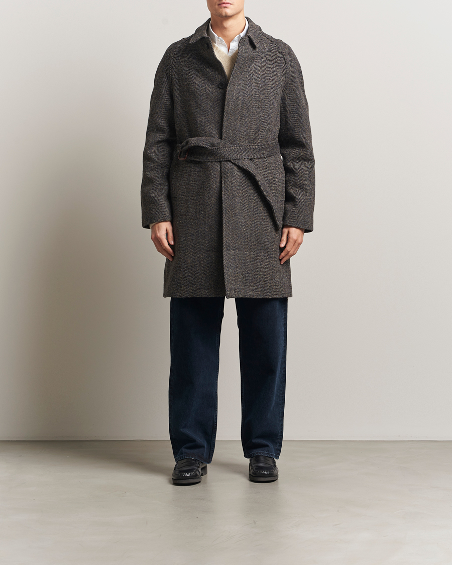 Heren | Jassen | Walker Slater | Watson Harris Tweed Herringbone Coat Dark Brown