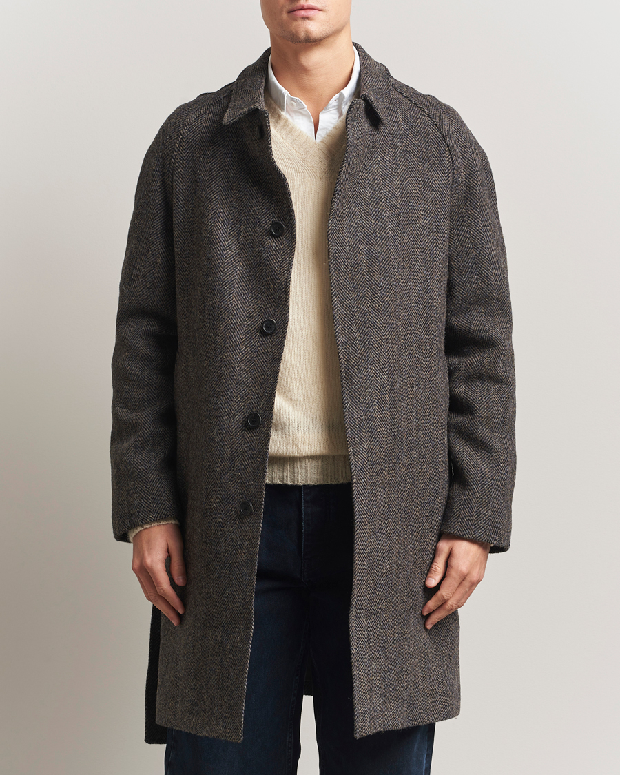 Heren | Jassen | Walker Slater | Watson Harris Tweed Herringbone Coat Dark Brown