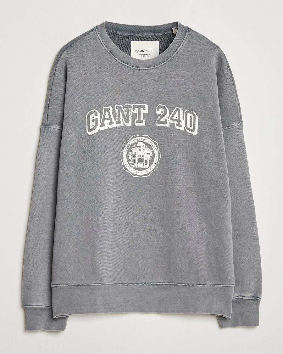 Heren | Truien | GANT 240 Mulberry Street | Vintage Graphic Crew Neck Sweatshirts Steel Grey
