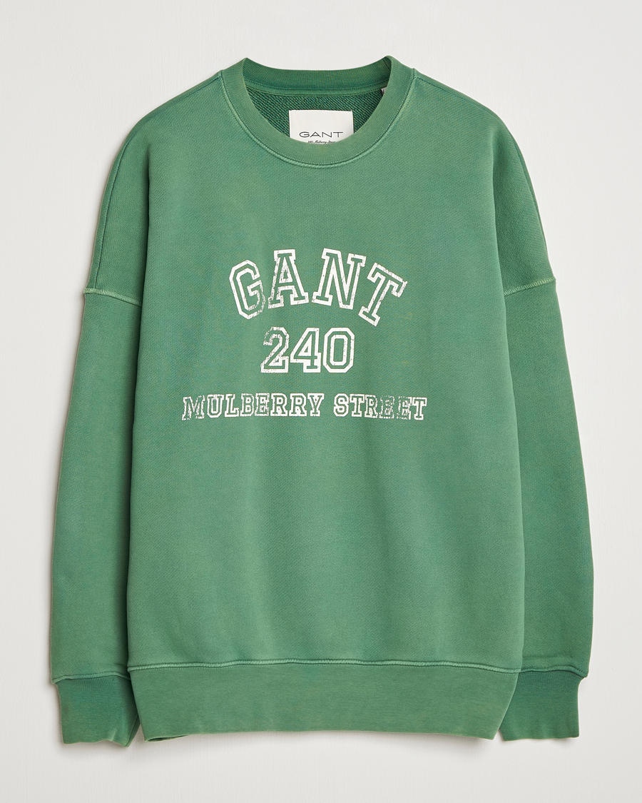 Heren | Truien | GANT 240 Mulberry Street | Vintage Graphic Crew Neck Sweatshirts Forest Green