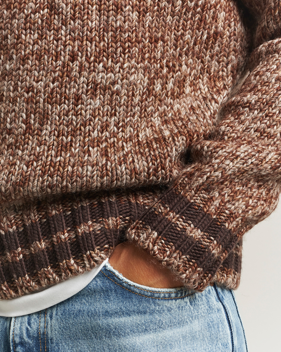 Heren | Truien | GANT 240 Mulberry Street | Wool Heavy Knitted Sweater Light Brown Melange