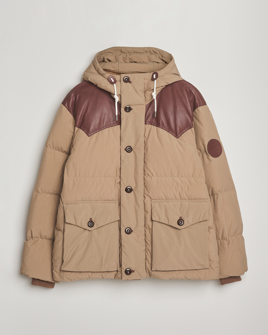 Heren | Jassen | GANT 240 Mulberry Street | Cotton Down Hooded Jacket Carmel Beige
