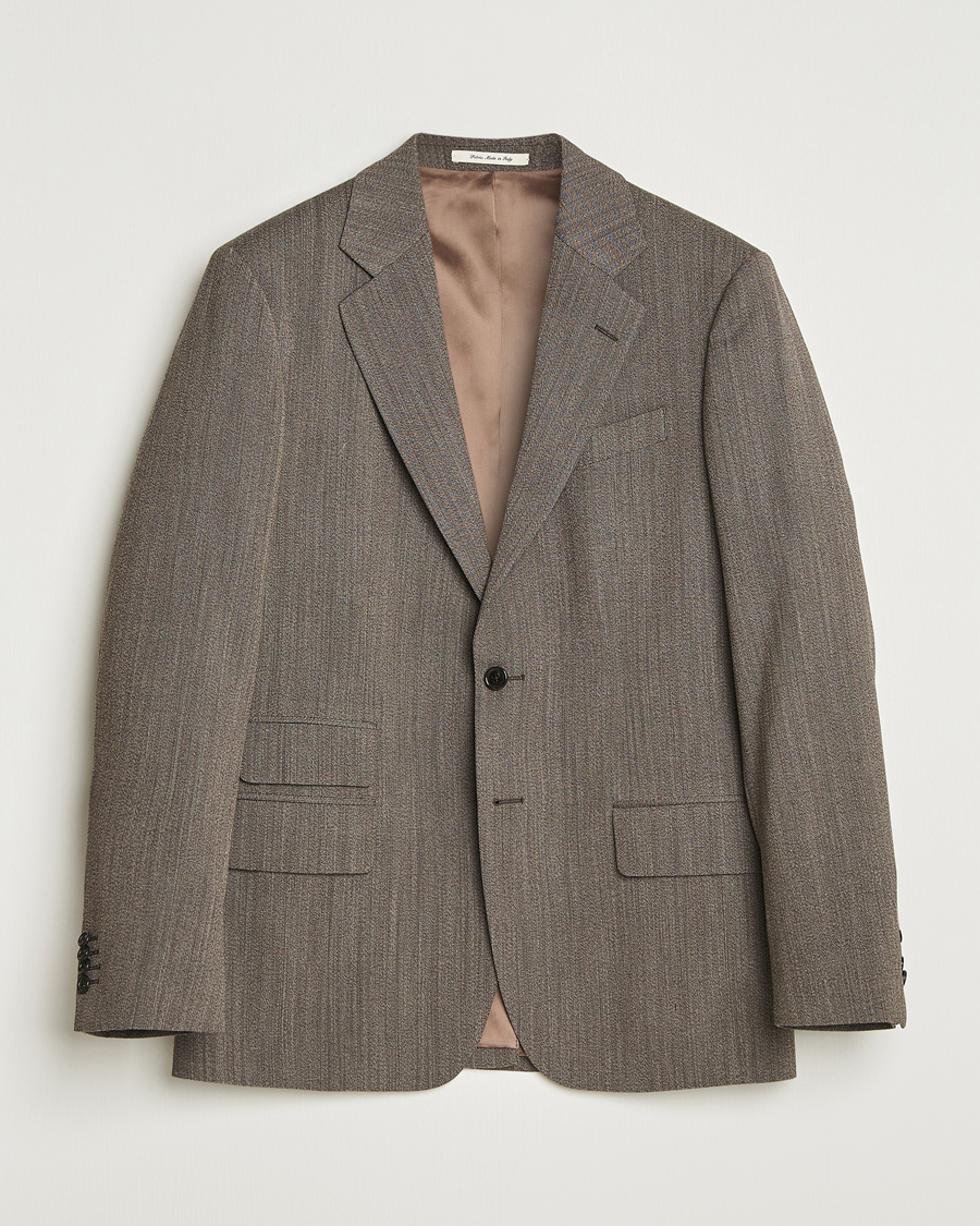 Heren | Blazers | GANT 240 Mulberry Street | Herringbone Suit Jacket Deep Brown