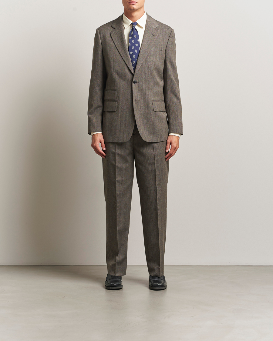 Heren | Blazers | GANT 240 Mulberry Street | Herringbone Suit Jacket Deep Brown