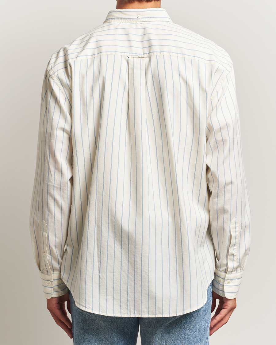 Heren | Overhemden | GANT 240 Mulberry Street | Relaxed Fit Luxury Striped Oxford Shirt Cream