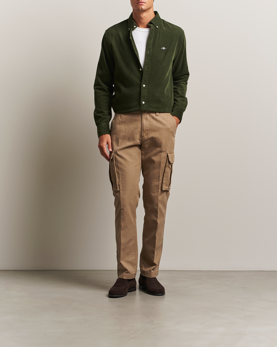 Heren | Broeken | Gant | Regular Fit Cotton Twill Cargo Pants Light Taupe