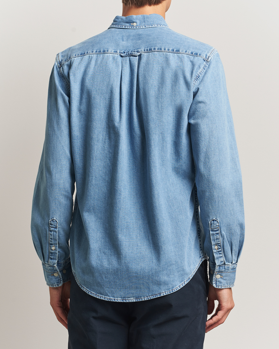 Heren | Overhemden | GANT | Regular Fit Denim Shirt Light Blue Worn In