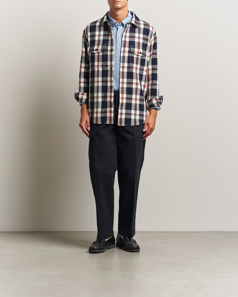 Heren | Overhemden | Gant | Heavy Twill Checked Overshirt Evening Blue