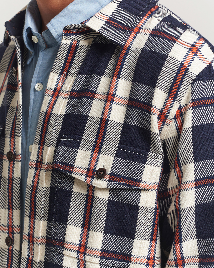 Heren | Overhemden | Gant | Heavy Twill Checked Overshirt Evening Blue