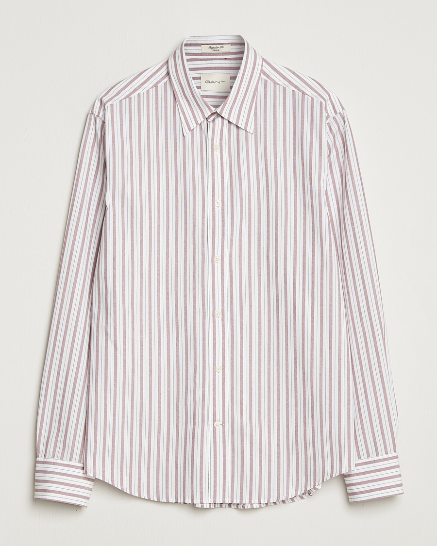 Heren | Overhemden | GANT | Regular Fit Poplin Striped Shirt Plumped Red