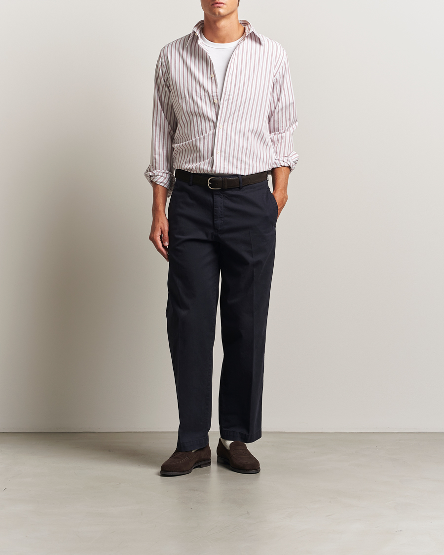 Heren | Overhemden | GANT | Regular Fit Poplin Striped Shirt Plumped Red