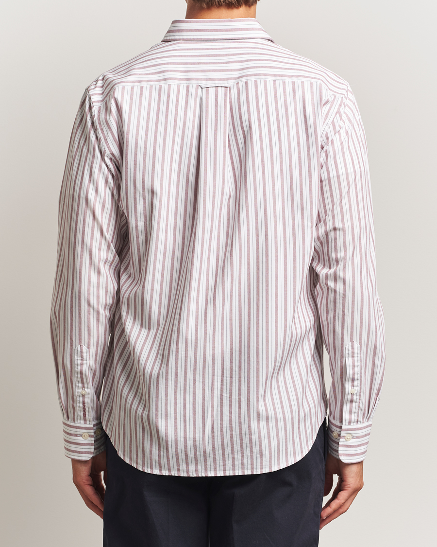 Heren | Overhemden | GANT | Regular Fit Poplin Striped Shirt Plumped Red