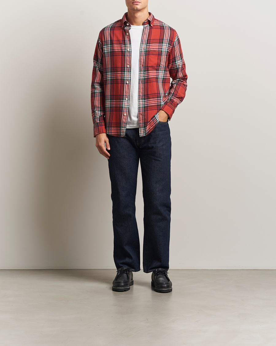 Heren | Overhemden | GANT | Regular Fit Checked Flannel Shirt Modern Rust