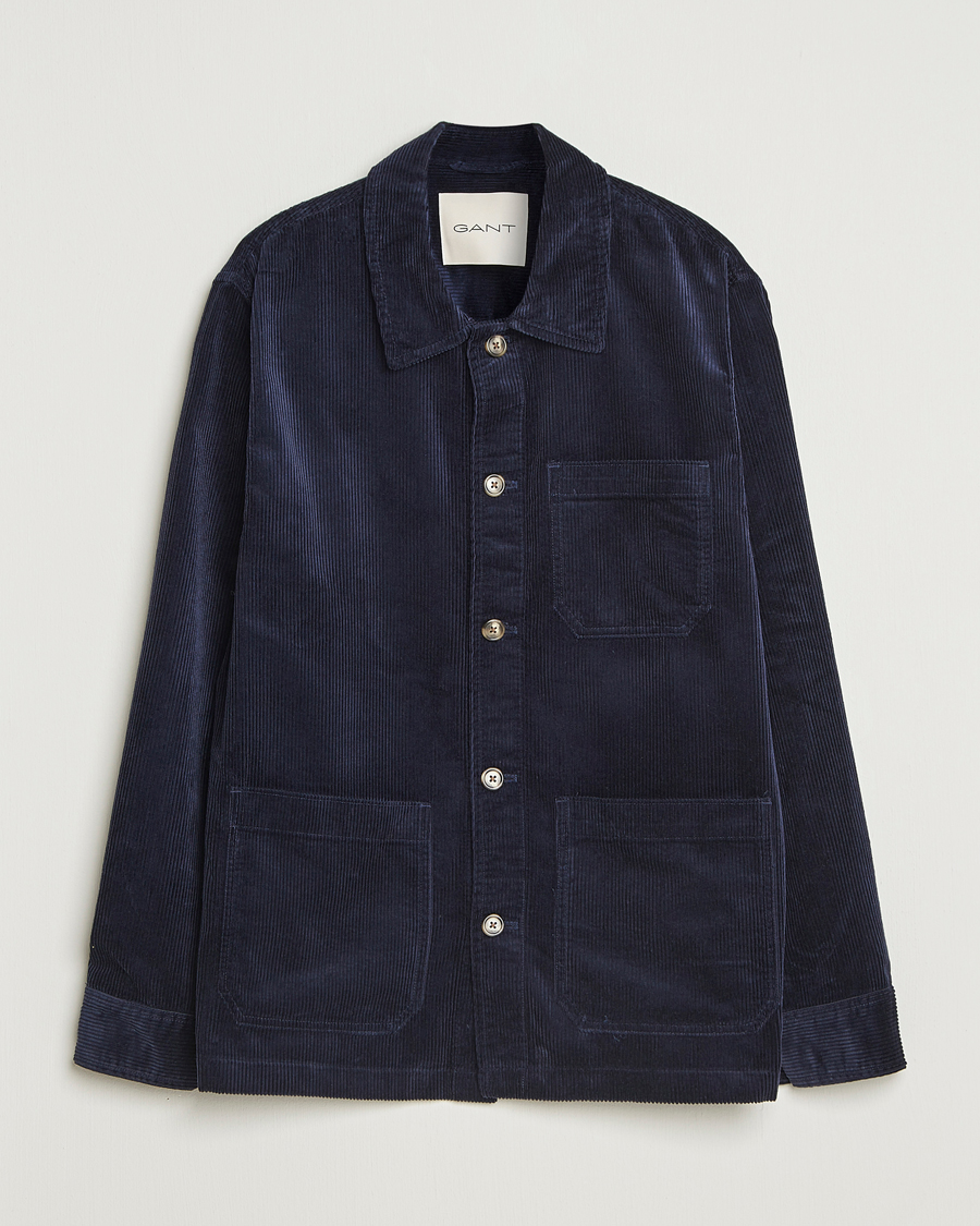 Heren | Overhemden | GANT | Regular Fit Corduroy Overshirt Evening Blue