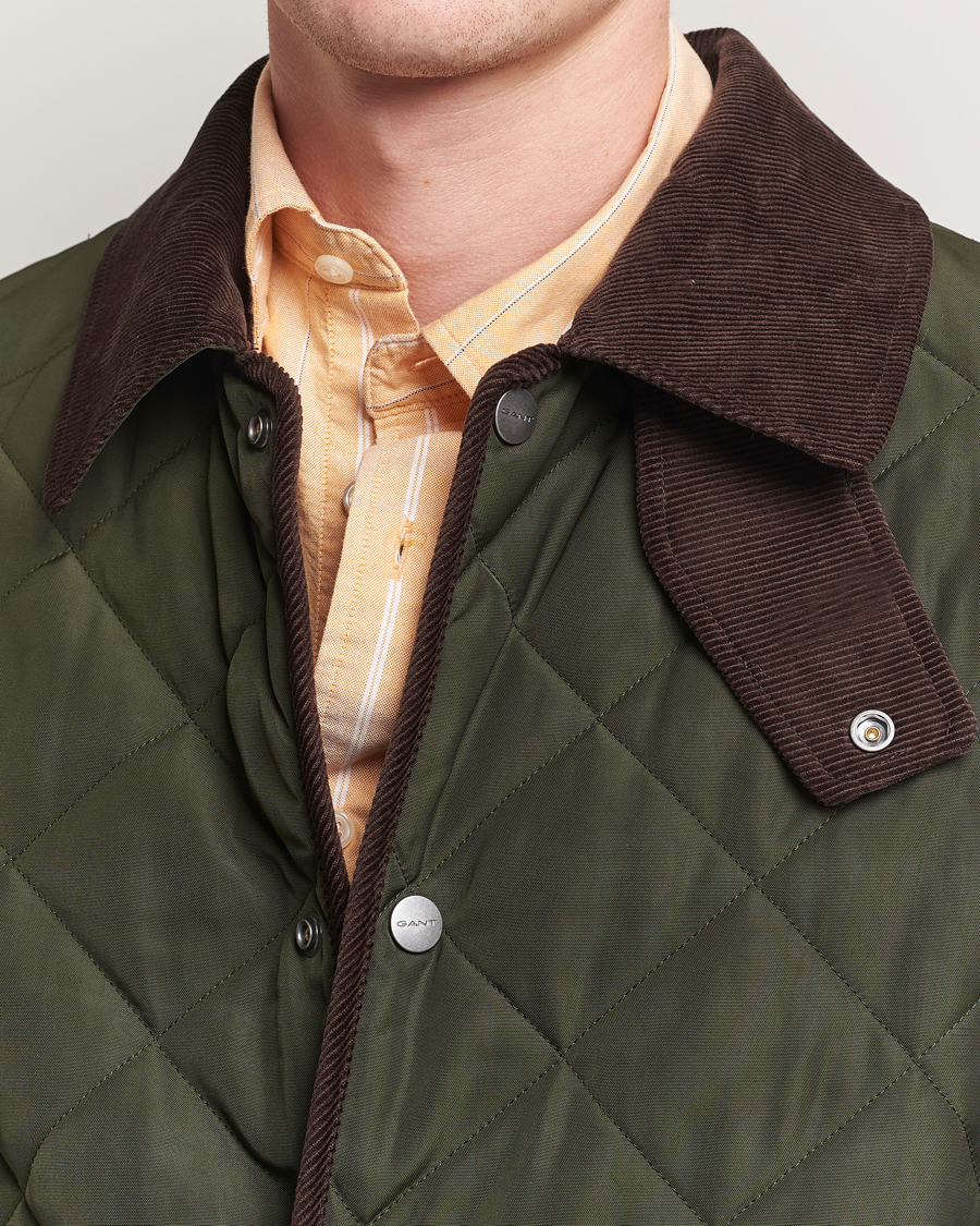 Heren | Jassen | GANT | Quilted Fleece Jacket Green Lagoon