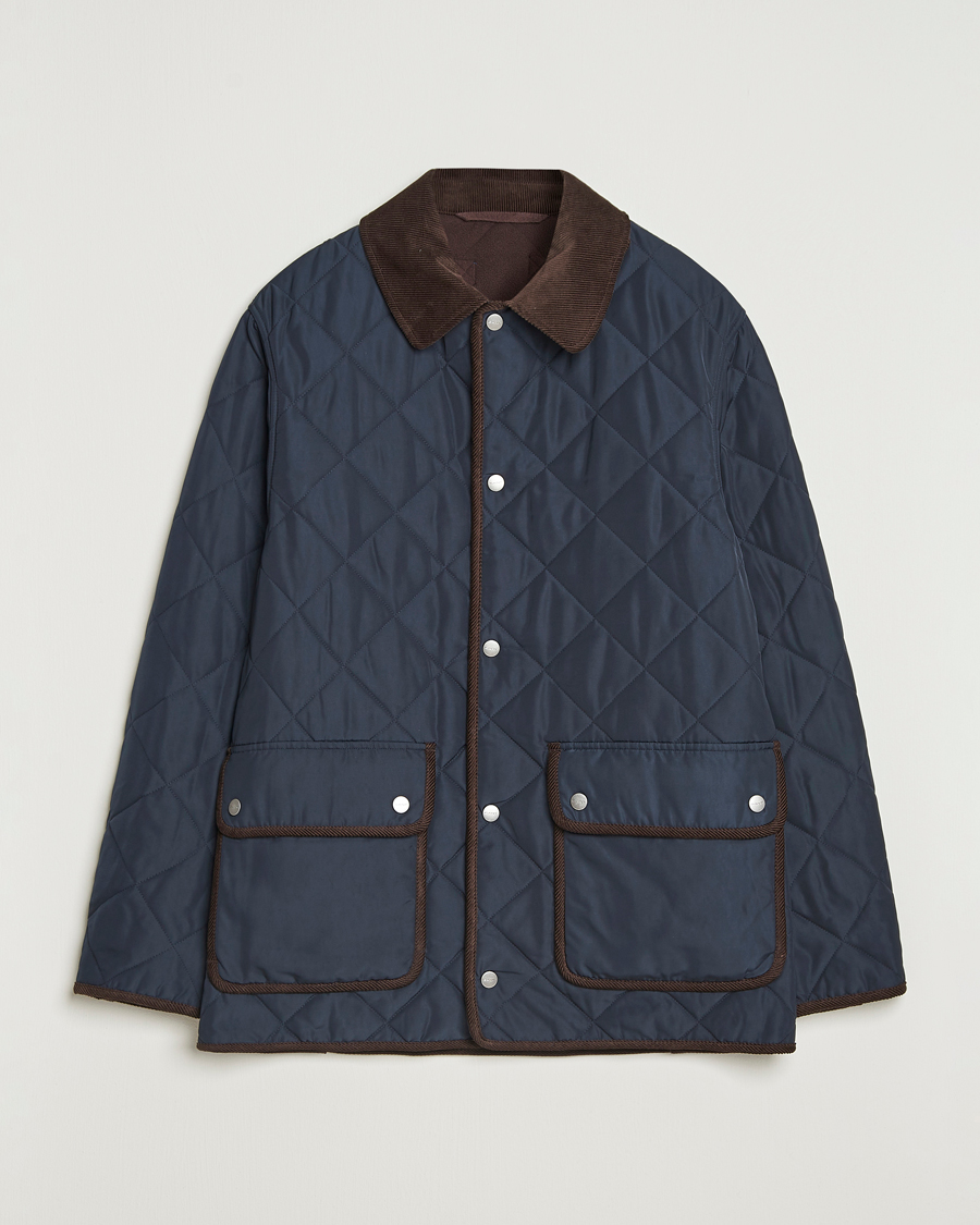 Heren | Jassen | GANT | Quilted Fleece Jacket Evening Blue