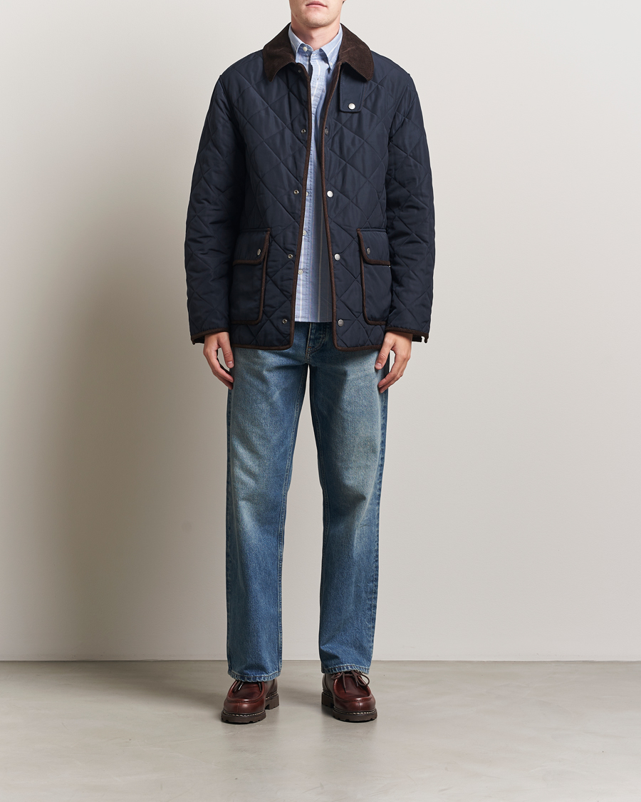 Heren | Jassen | GANT | Quilted Fleece Jacket Evening Blue