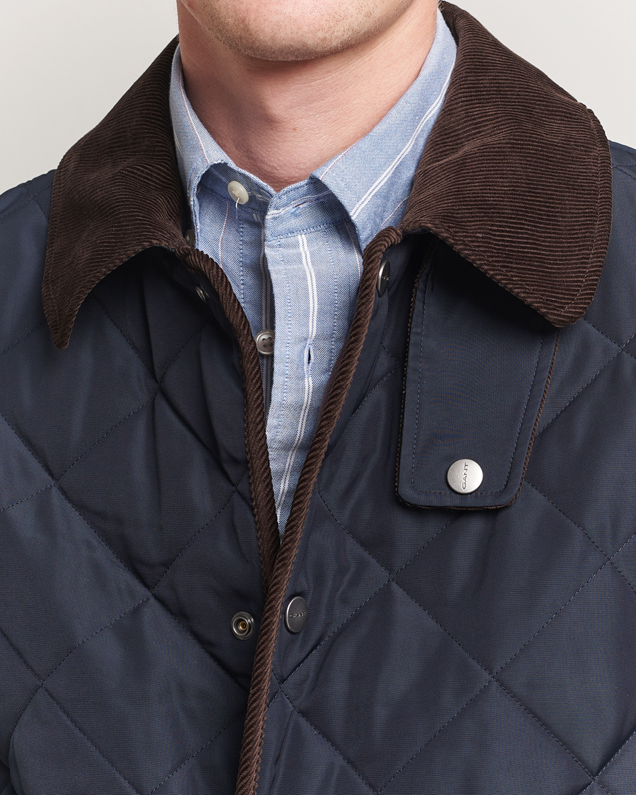 Heren | Jassen | Gant | Quilted Fleece Jacket Evening Blue