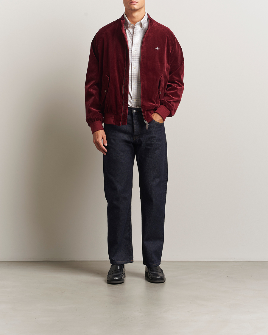 Heren | Jassen | GANT | Corduroy Harrington Jacket Plumped Red