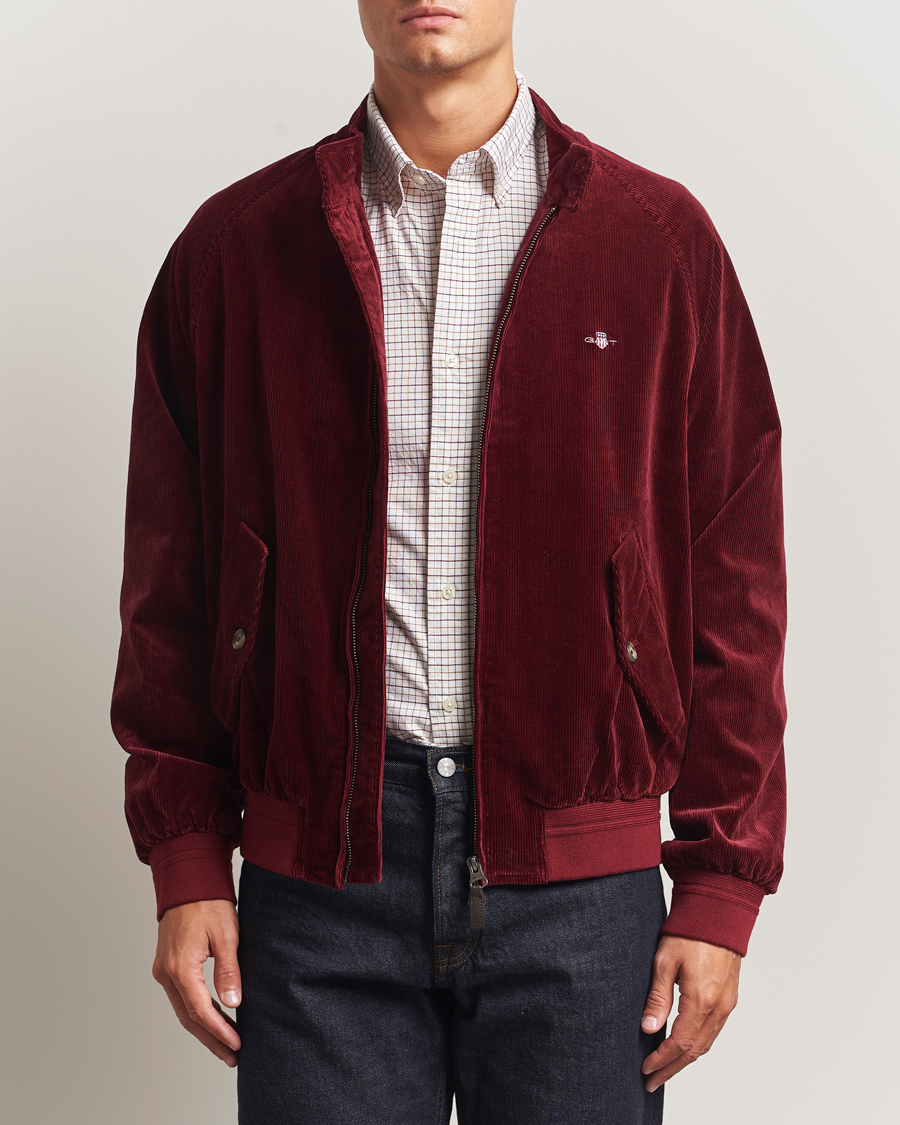 Heren | Jassen | GANT | Corduroy Harrington Jacket Plumped Red