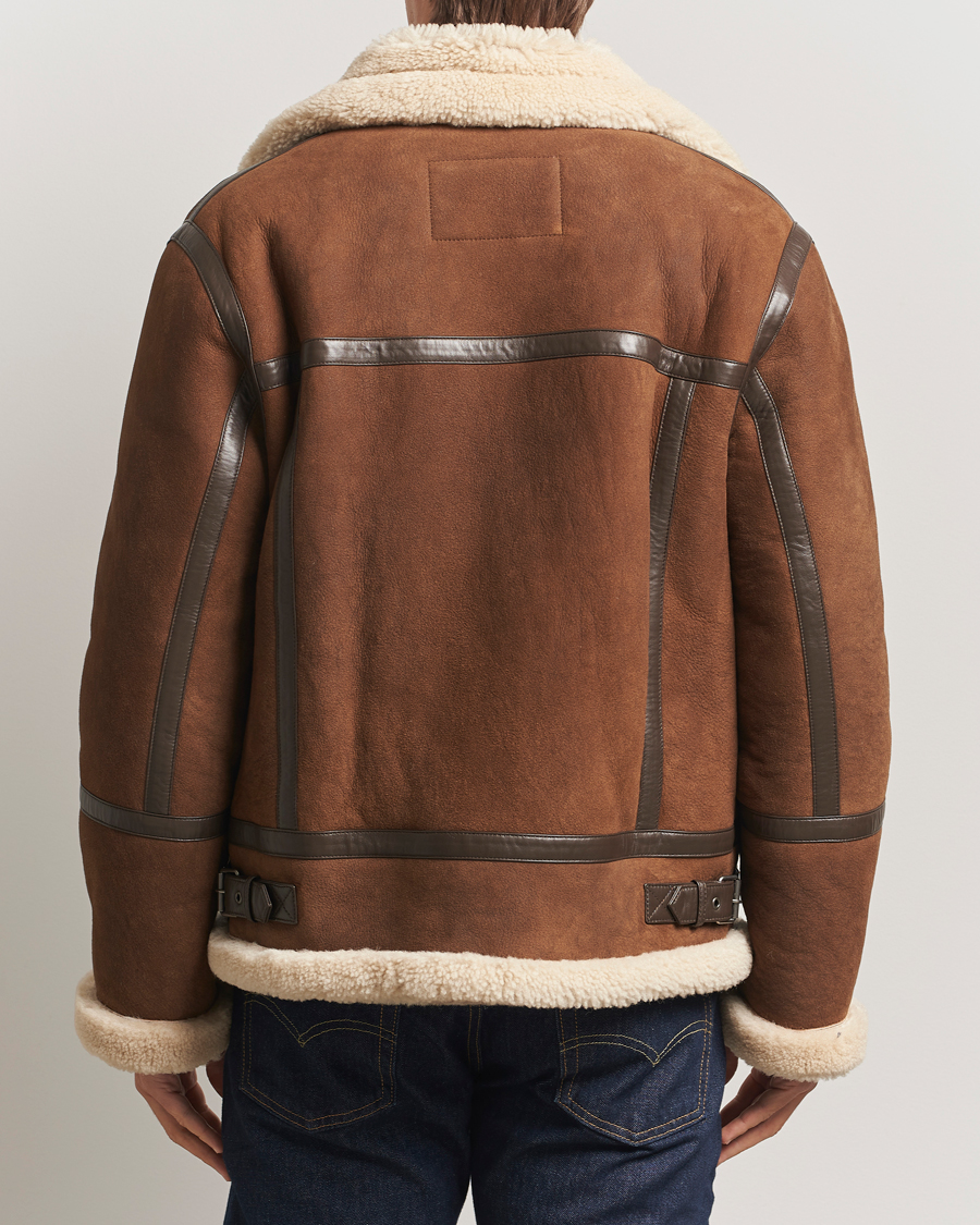 Heren | Jassen | GANT | Suede Shearling Jacket Mahogany Brown