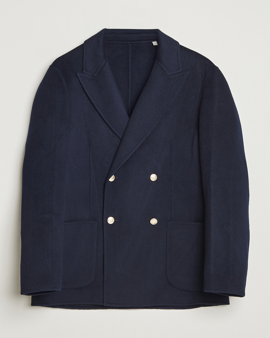 Heren | Blazers | GANT | Wool Double Breasted Club Blazer Evening Blue