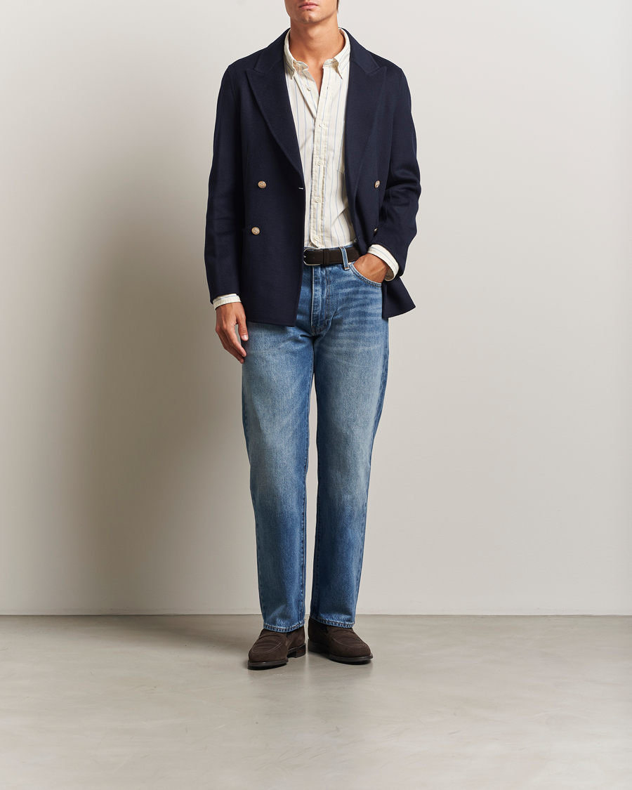 Heren | Blazers | GANT | Wool Double Breasted Club Blazer Evening Blue