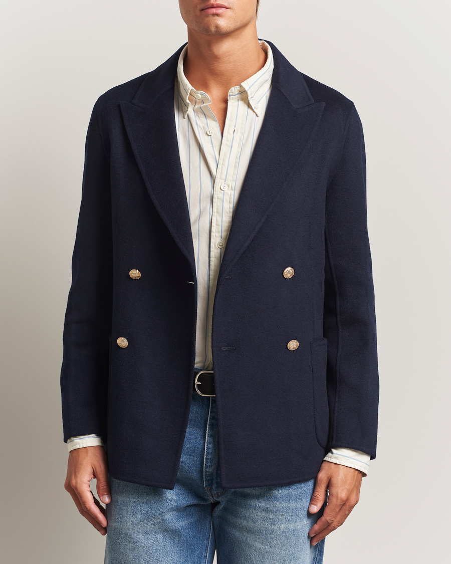 Heren | Blazers | GANT | Wool Double Breasted Club Blazer Evening Blue
