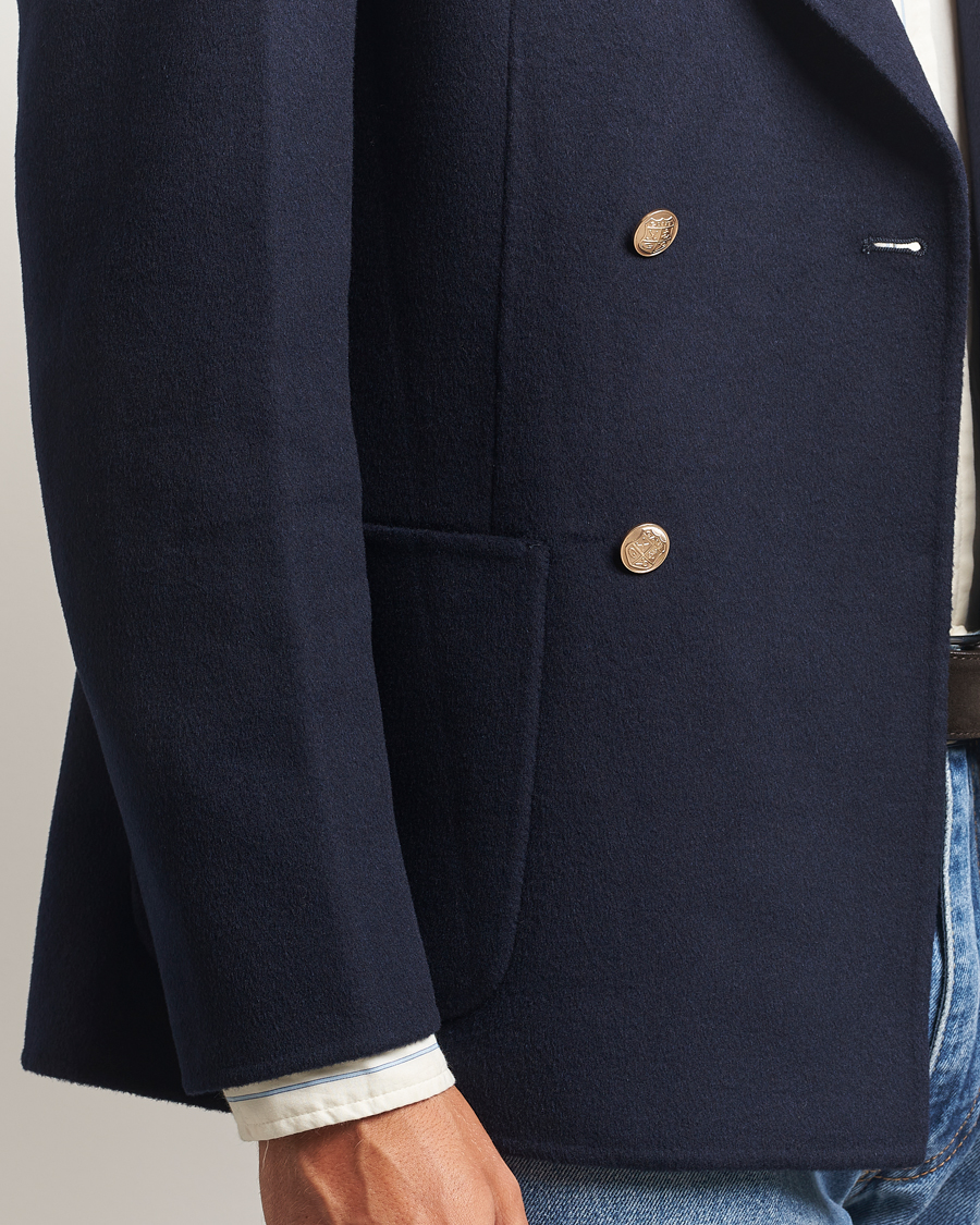 Heren | Blazers | GANT | Wool Double Breasted Club Blazer Evening Blue
