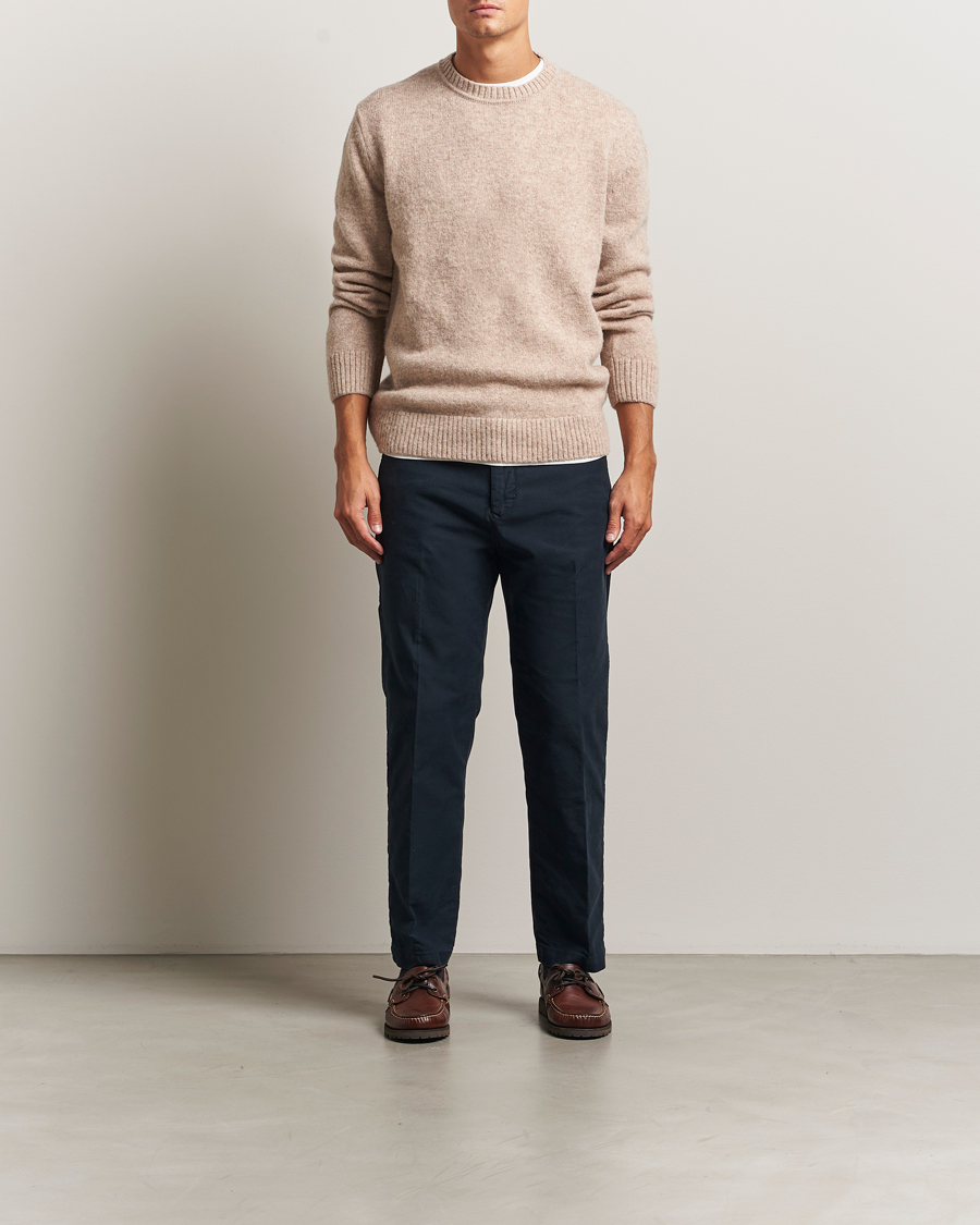 Heren | Truien | Gant | Scottish Wool Knitted Crew Neck Sweater Khaki Melange