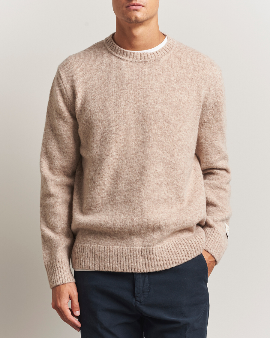 Heren | Truien | GANT | Scottish Wool Knitted Crew Neck Sweater Khaki Melange