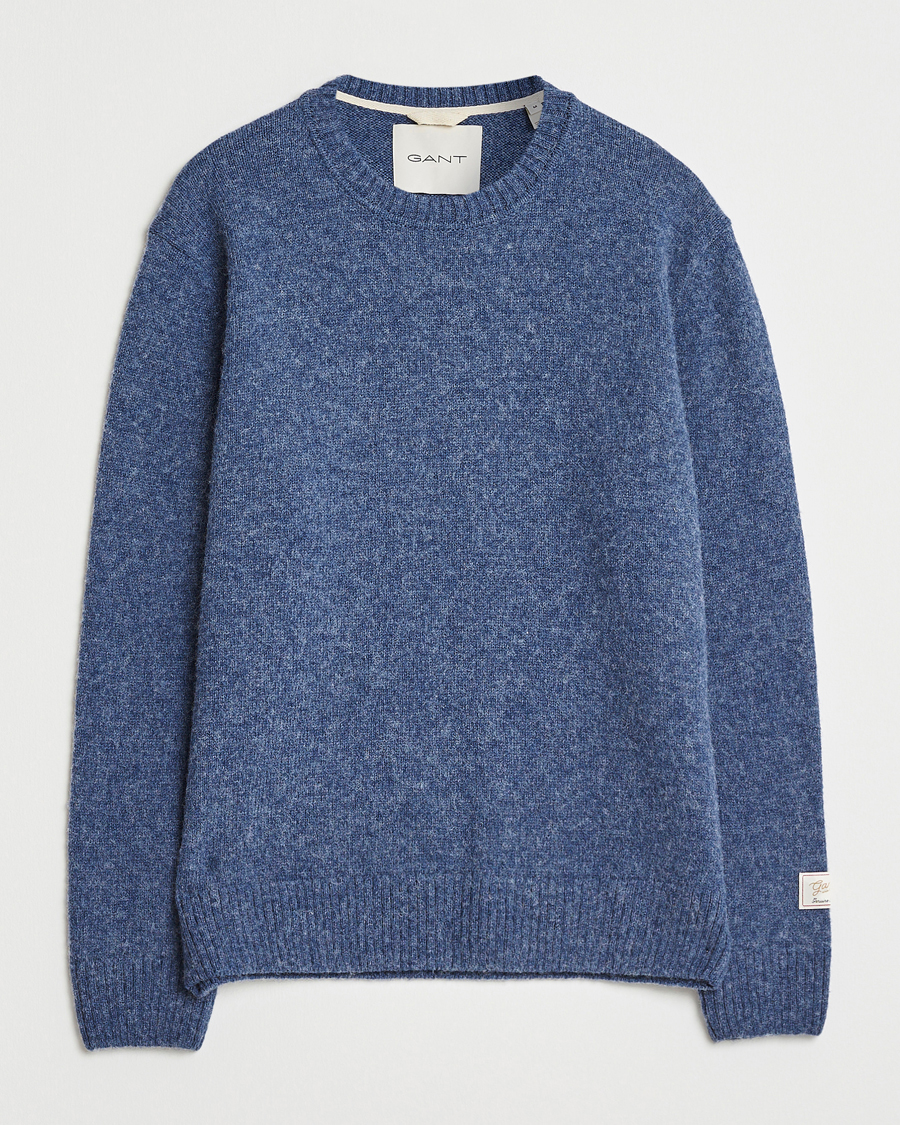 Heren | Truien | GANT | Scottish Wool Knitted Crew Neck Sweater Marine Melange