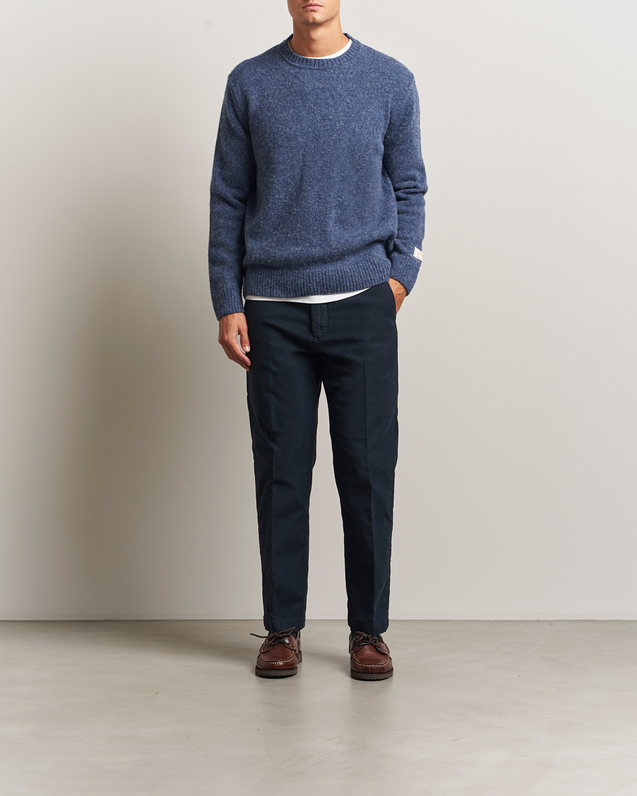 Heren | Truien | GANT | Scottish Wool Knitted Crew Neck Sweater Marine Melange