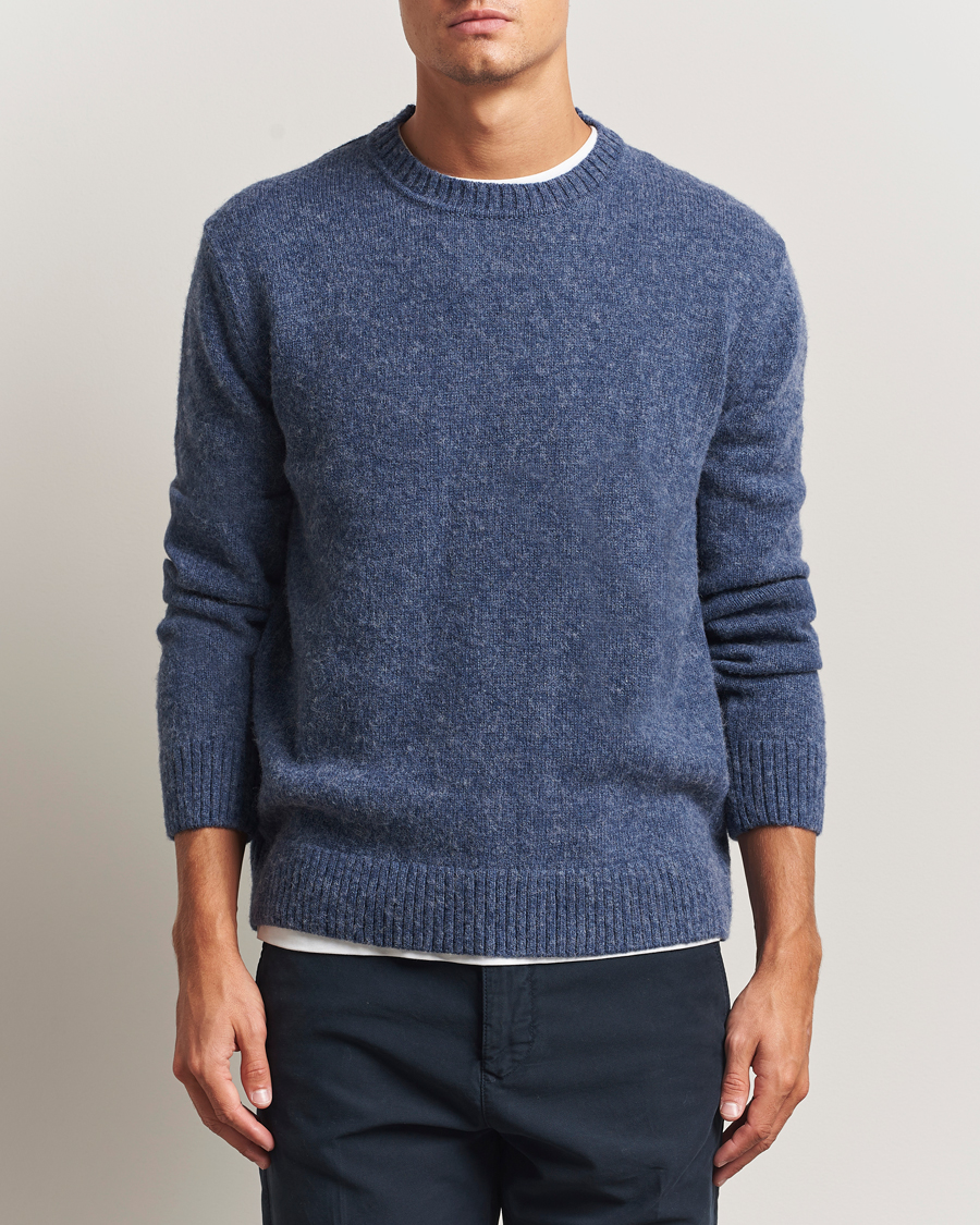 Heren | Truien | GANT | Scottish Wool Knitted Crew Neck Sweater Marine Melange