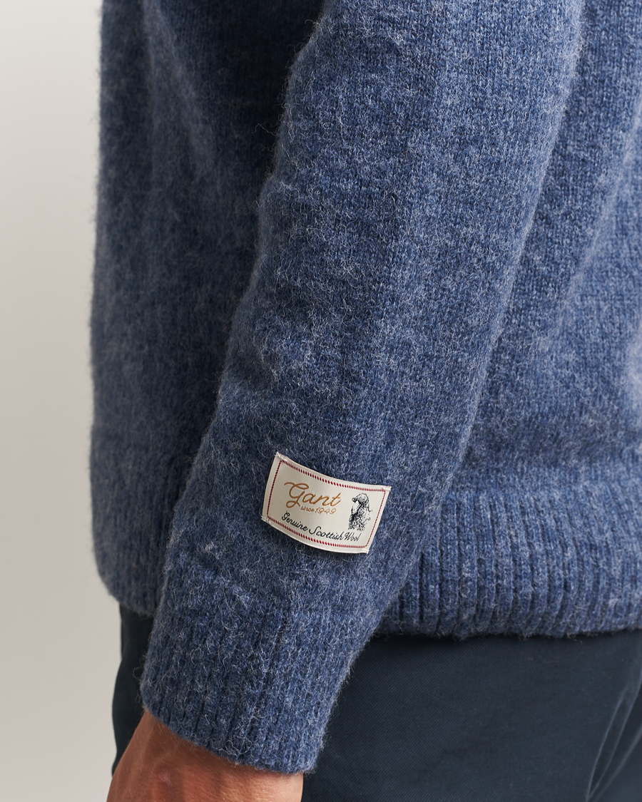 Heren | Truien | GANT | Scottish Wool Knitted Crew Neck Sweater Marine Melange