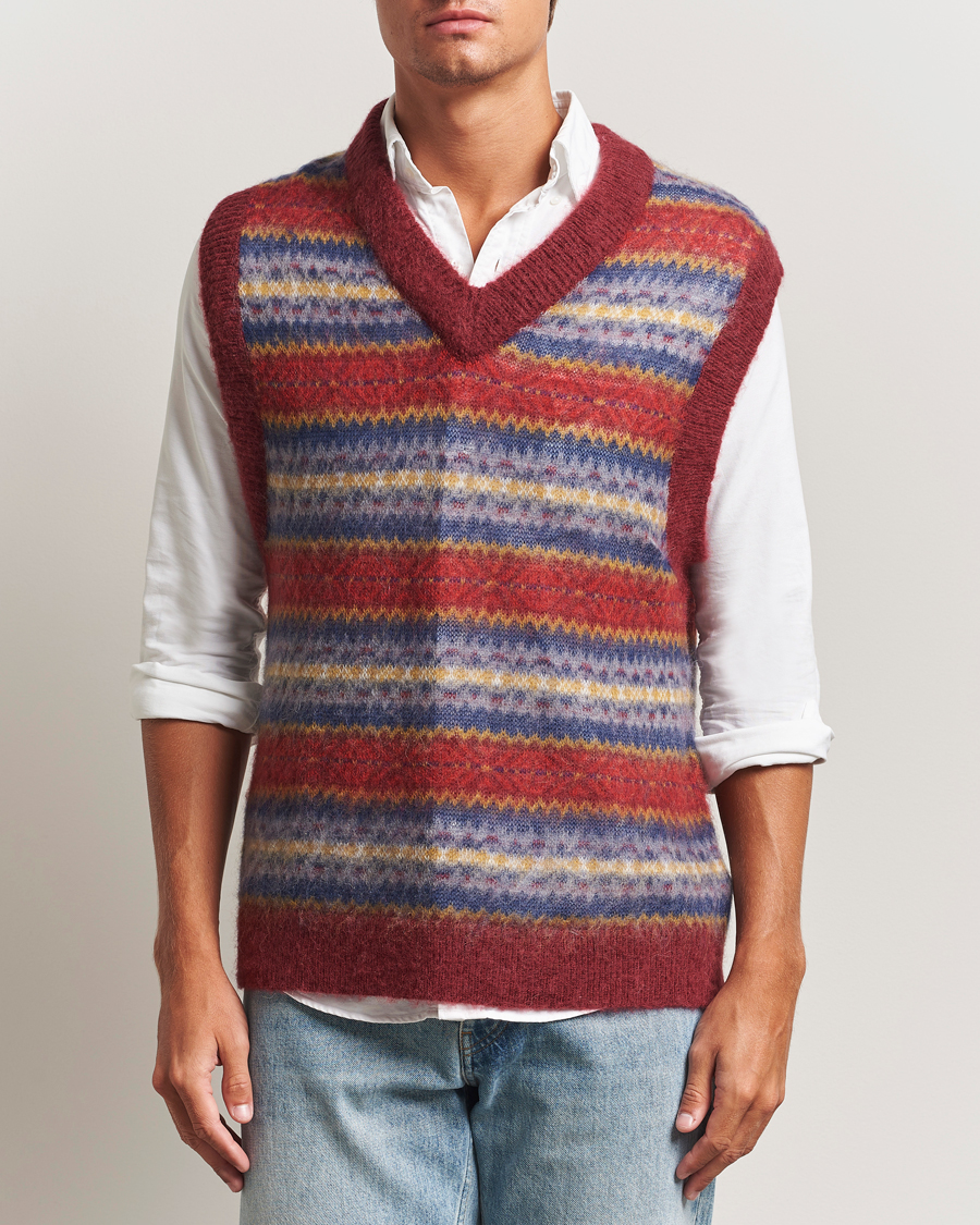Heren | Truien | Gant | Brushed Fair Isle Vest Plumped Red