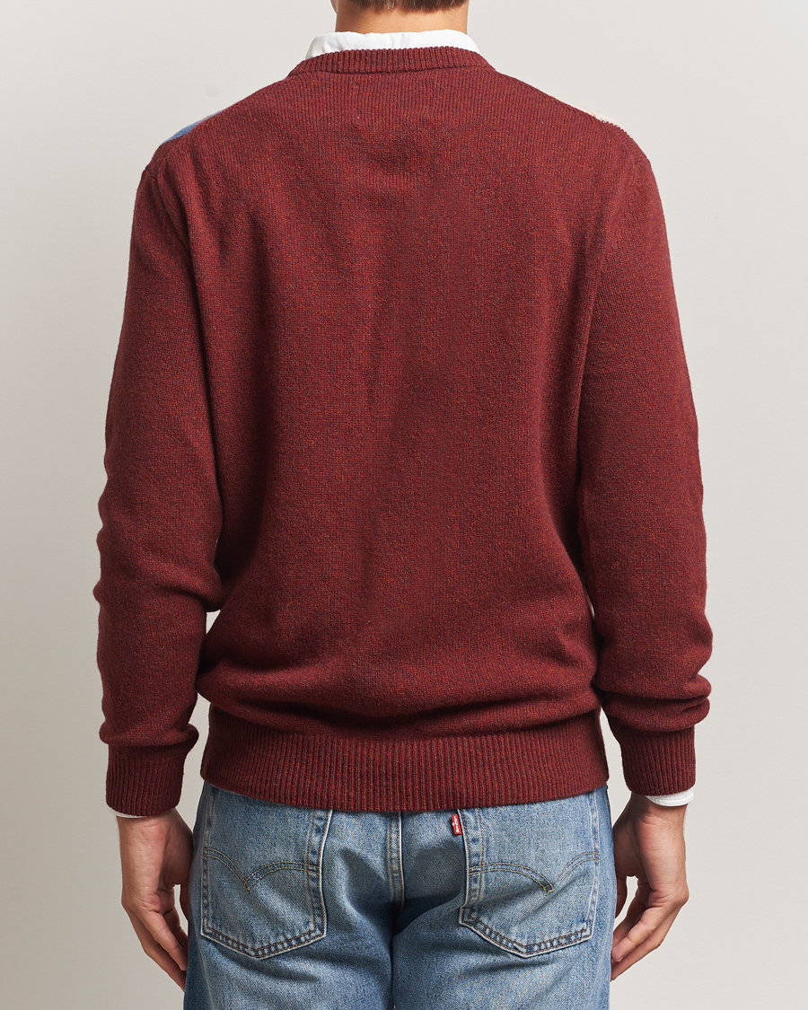 Heren | Truien | Gant | Lambswool Argyle Knitted Crew Neck Winter Wine