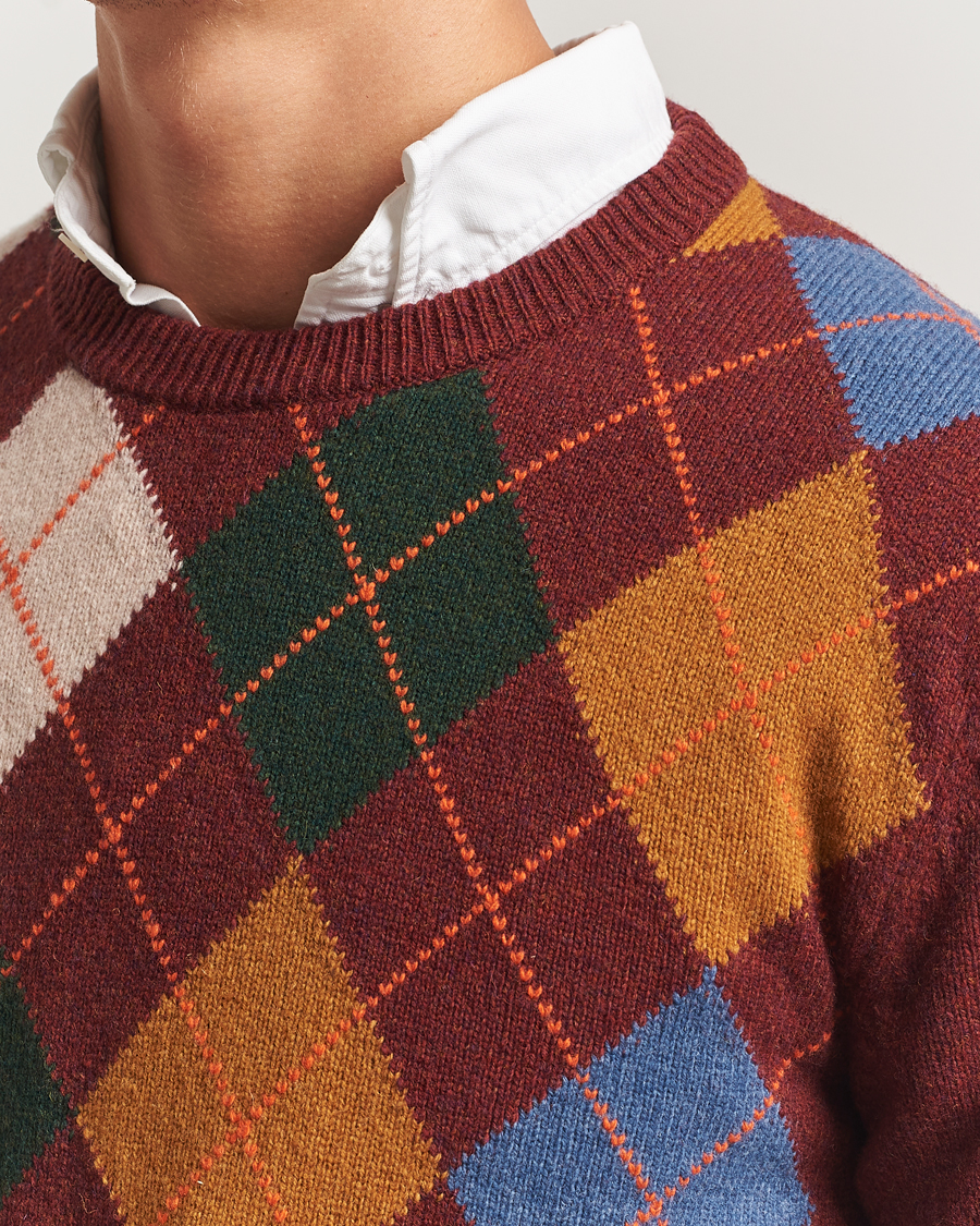 Heren | Truien | Gant | Lambswool Argyle Knitted Crew Neck Winter Wine