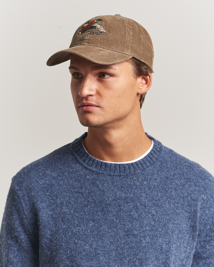 Heren | Hoeden en petten | GANT | Graphic Embroidered Washed Cord Cap Taupe Beige