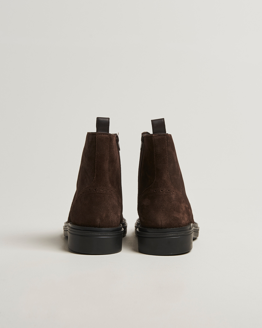 Heren | Laarzen | GANT | Boggar Suede Brouge Boot Espresso Brown