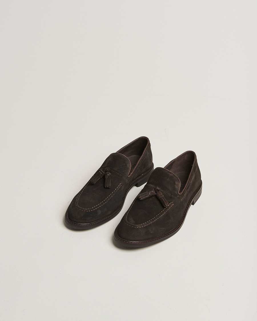 Heren | Instappers | GANT | Lozham Suede Tassle Loafer Dark Brown