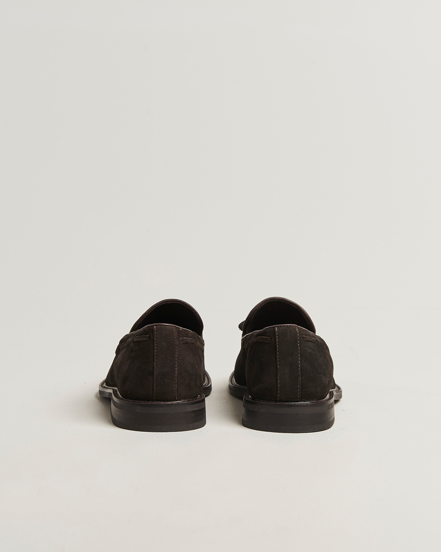 Heren | Instappers | GANT | Lozham Suede Tassle Loafer Dark Brown