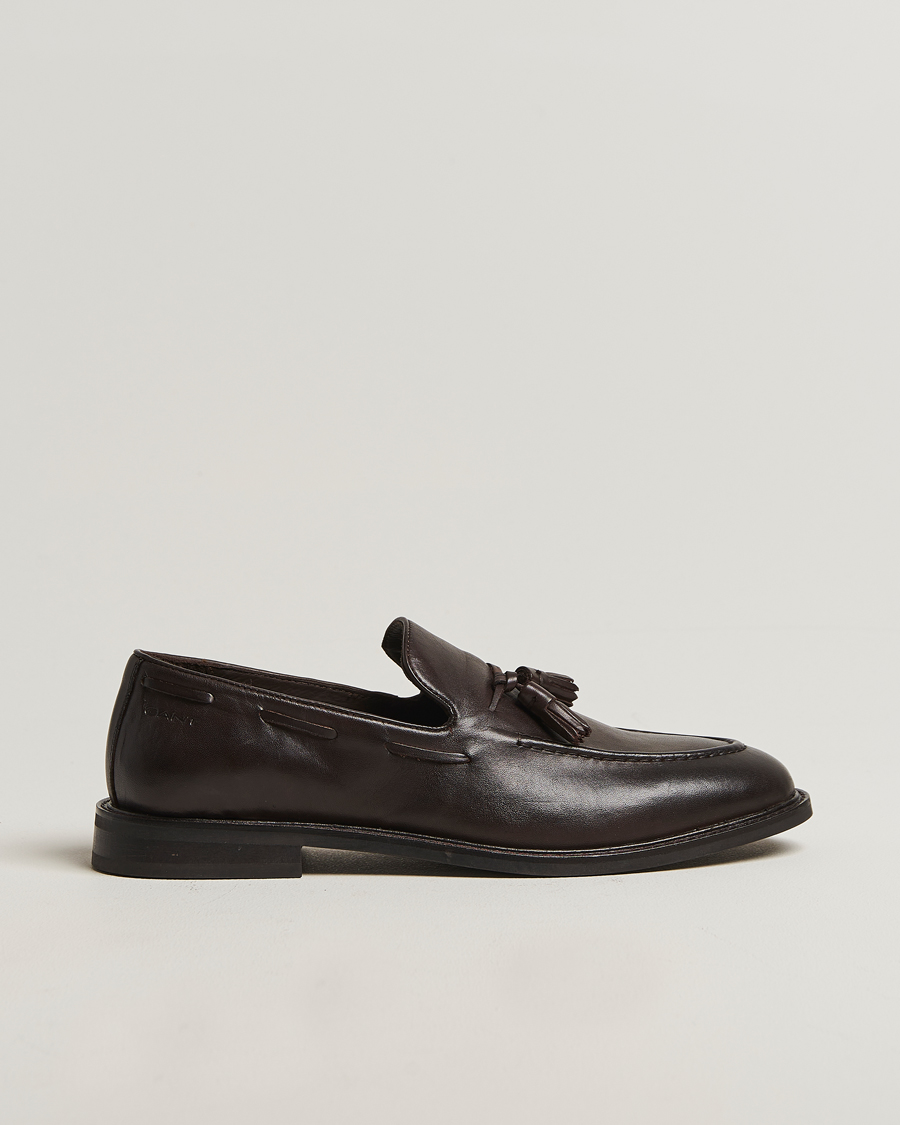 Heren | Instappers | GANT | Lozham Leather Tassle Loafer Dark Brown