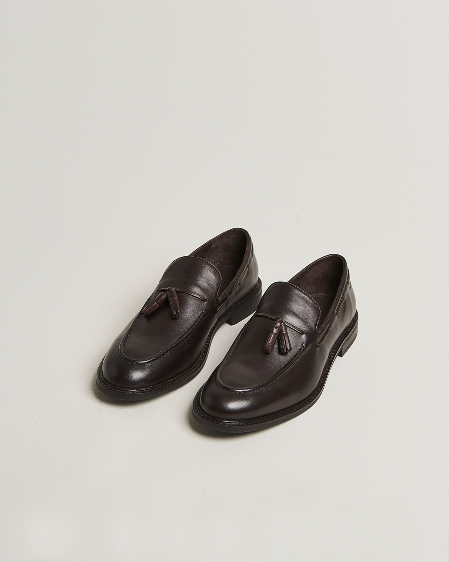 Heren | Instappers | GANT | Lozham Leather Tassle Loafer Dark Brown