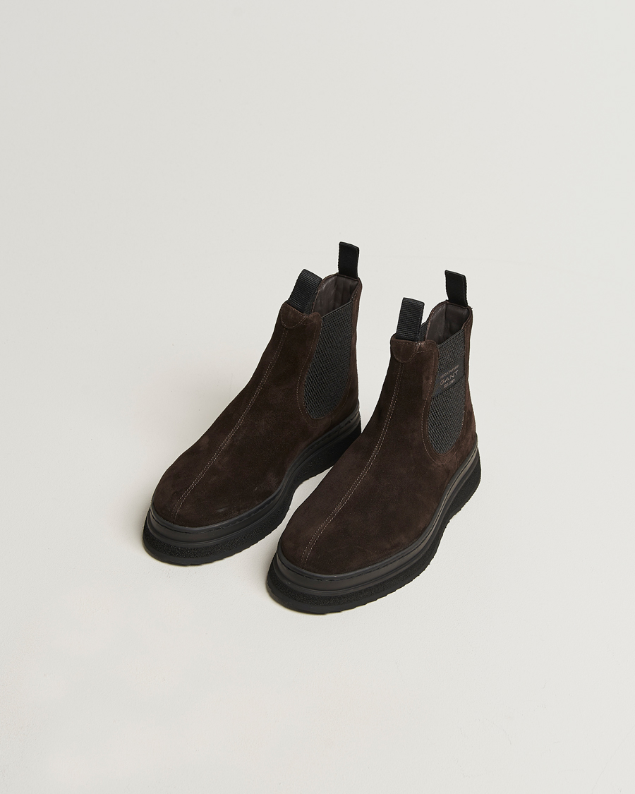 Heren | Laarzen | GANT | Blistown Shearling Suede Chelsea Boot Espresso Brown